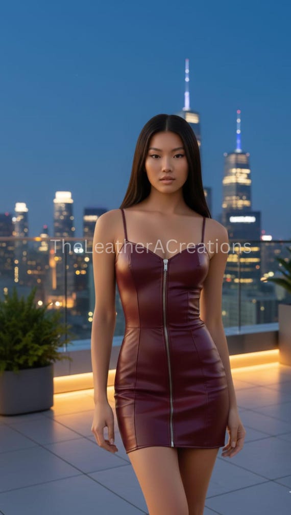 leather halter dress Certified Baddie Faux Leather Halter Mini Dress