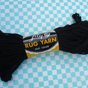 Lily 100% Cotton Rug Yarn in Black #2, Black Rug Yarn, 80 Yard Skein Rug Weave Yarn, Natural Fiber Rug Yarn in Black, Available Per Skein