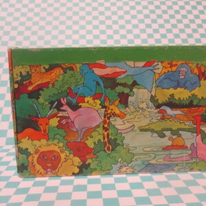 Groovy Psychedelic Mod Pencil Box, Jungle Scene Treasure Trinket Box ...