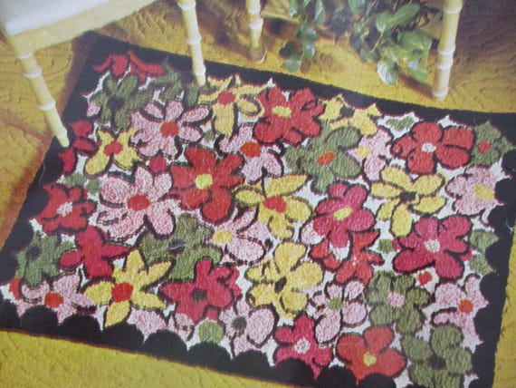 Vintage Flower Power Rug Canvas: Aunt Lydia's Punch Needle, 34x48