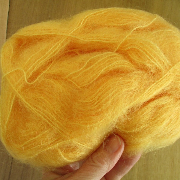 Reynolds No. 1  Mohair-Vinyan Yarn in Light Apricot, Made in France, 40 Gram/1 oz. Ball, Color 55 Dye Lot F 2222, Exquisite Color, Soft