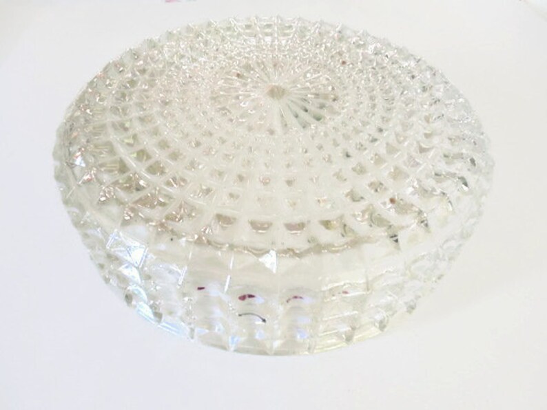 Vintage Clear Glass Ceiling Lamp Cover Faux Cut Glass Ceiling Lamp Cover Ceiling Lamp Globe Round Ceiling Lamp Cover Mid Century Decor