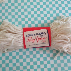 Vintage Coats & Clark&#39;s Rug Yarn: White Rayon Cotton Blend