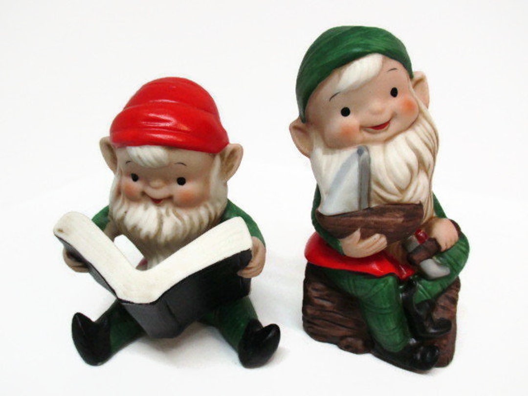 Homco Gnome Elf Figurine Pair Made in Taiwan Christmas Elves - Etsy