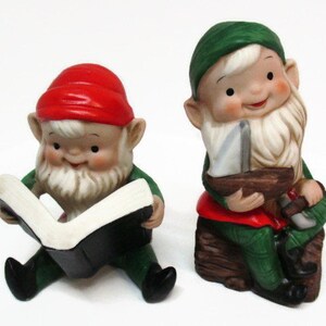 Homco Gnome Elf Figurine Pair Made in Taiwan Christmas Elves - Etsy