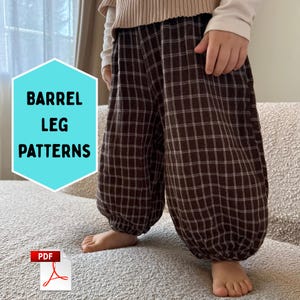 Patron de pantalon bouffant pour débutants (PDF), pantalon de survêtement, idées de vêtements pour bébé, patrons de couture pour bébés de 6 mois à 10 ans.
