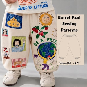 Kids Barrel Pants Pattern for Beginners Toddler  Unisexe PDF, Sweatpants  Pant Clothing Idea Baby Sewing Patters Size 6 M To 10 Y