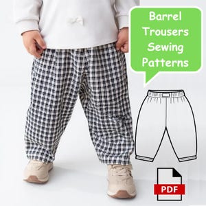 Kids Barrel Pants Pattern for Beginners Toddler PDF, Sweatpants  Pant Clothing Idea Baby Sewing Patters Size 1 Y To 10 Y