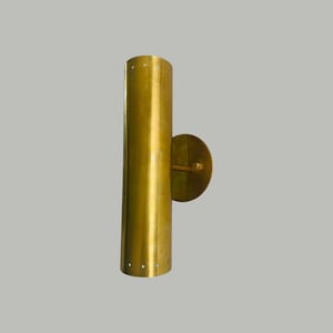 Fluted Brass Wall Sconce: Mid-Century Modern Up Down Light