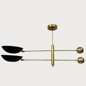 2 Brass White Sputnik Light | Mid Century Antique Brass Flush Mount Light Sputnik Chandelier Ceiling Light | Modern Sputnik Chandelier light