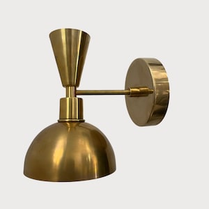 1950&#39;s Vintage Brass Light Fixture, Brass Wall Sconce Lighting, Modern Brass Double Lighting Wall Sconce, Italian Brass Sconce, Mid-Century