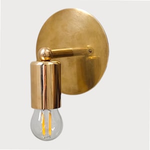 1950&#39;s Mid Century Brass Wall Sconce Light - 5x6x3