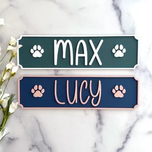 Custom Dog Name Sign • Acrylic Pet Name Plaque • Crate Name Tag • Personalized Dog Sign • Pet Bowl Name Sign • 3D Name Sign