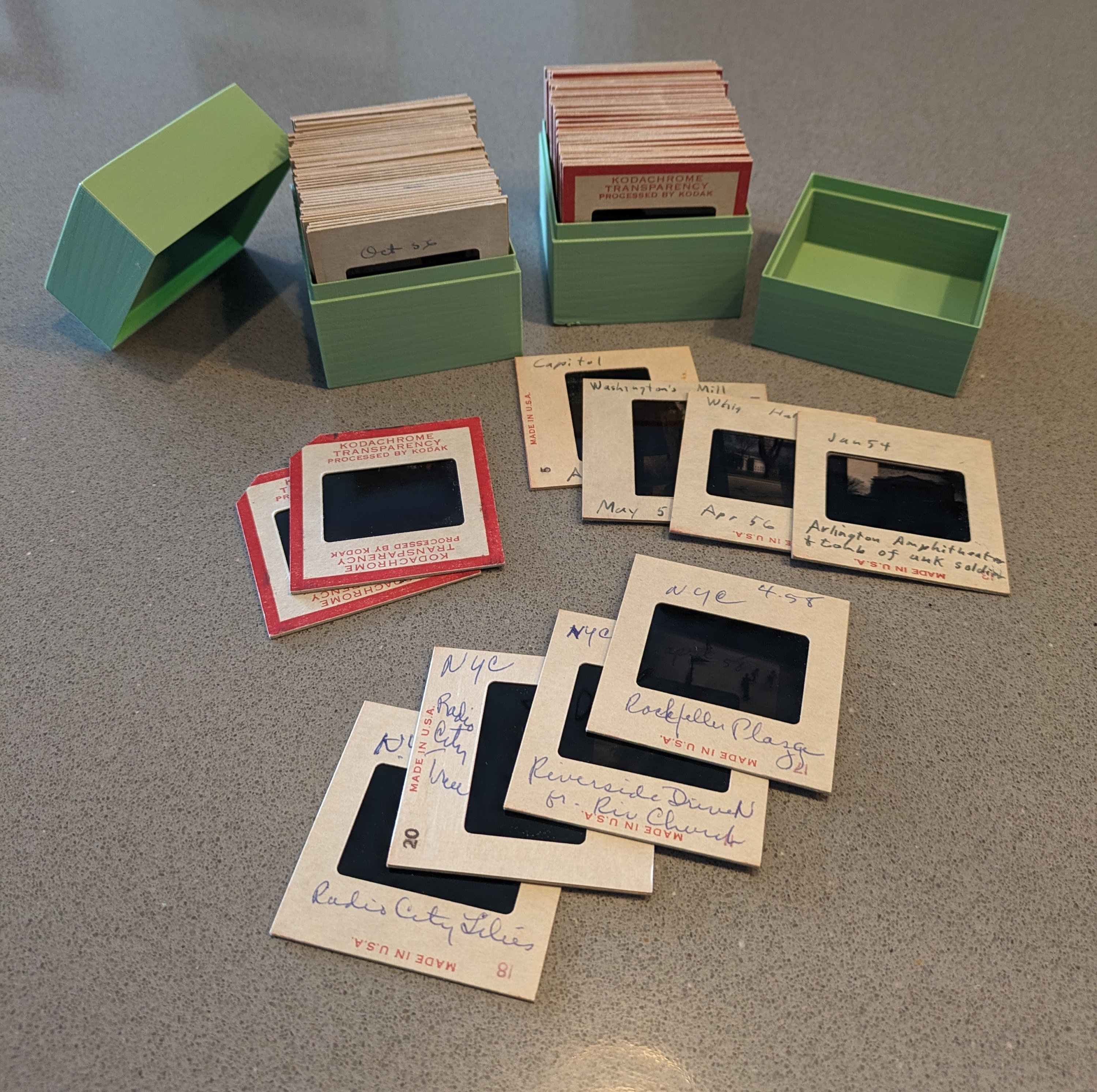 Lote de 90 diapositivas para proyector Kodachrome Red de 35 mm, años 50: Washington DC, Nueva York, Mt Vernon y más, para presentaciones de diapositivas/manualidades con proyector