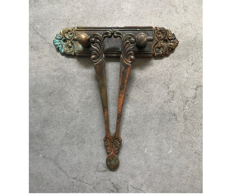 Antique Vintage Drawer Door Cabinet Pull Solid Brass Real Patina