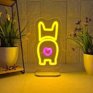 Corgi Neon Sign,Cute Dog USB Night Light Aniaml Led Neon Lights for Pet Shop Bedroom Party Home,Birthday Gift for Kids Children,Decor Lamp