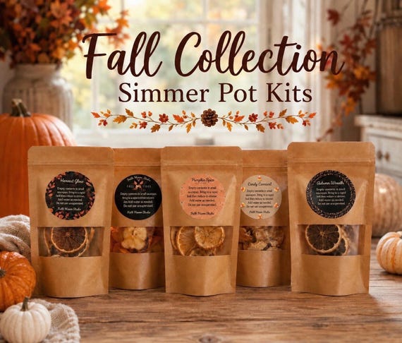 Fall Simmer Pot Kits | Natural Dried Fruit & Spice Scents|Seasonal Home Fragrance
