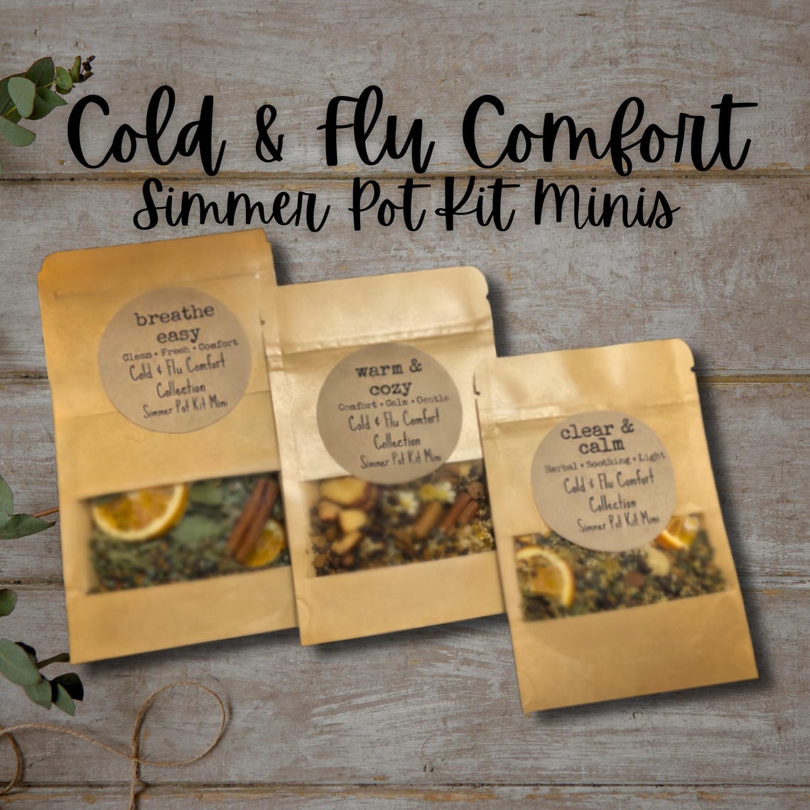 Cold & Flu Comfort Mini Simmer Pot Kit|breathe Easy Stovetop Potpourri ...