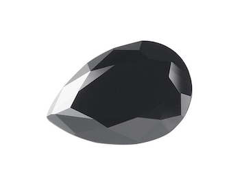 Pear Cut Loose Black Moissanite Cut – GRA Certified, Brilliant Cut, D Color VVS1 Moissanite Gemstone for Jewelry