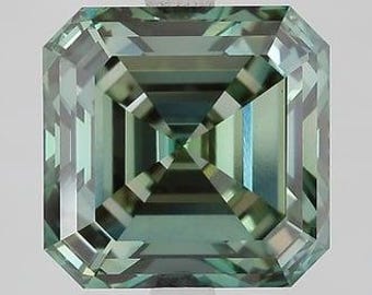 Asscher Cut Loose Green Sapphire - Lab Grown teal Sapphire For Jewellery Making