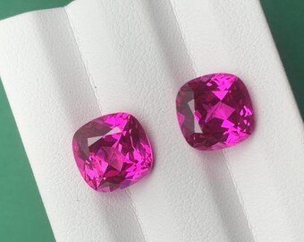 Cushion Cut Loose Ruby - Lab Grown Pink Ruby Faceted for Jewellery Making