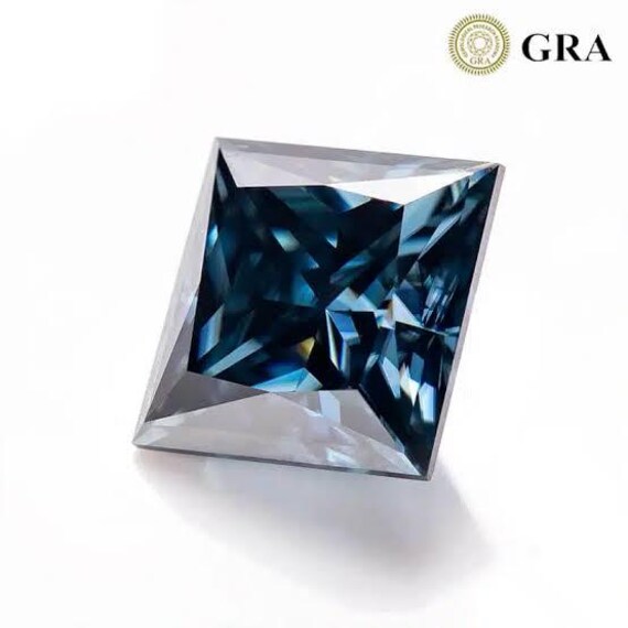 thumbnail image 2 of GRA Certified Loose Moissanite Stones – D Color, VVS1 Clarity, Princess Square Cut (All Sizes Available) 2 of 6
