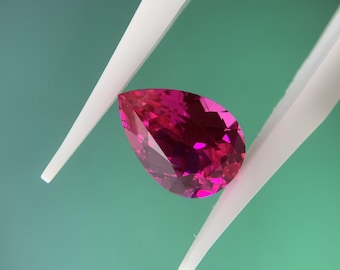 Loose Pear Cut Lab Grown Pink Ruby AAA Faceted for Jewelry Making
