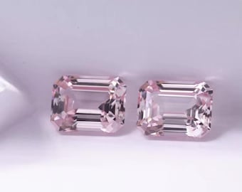 Emerald Cut Lab Grown Pink Morganite – Loose Morganite Gemstone for Engagement Ring & Custom Jewelry