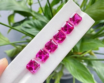 Asscher Cut Loose Ruby - Lab Grown Pink Ruby For Jewellery Making
