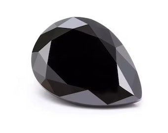 Black Moissanite Loose Stone Pear Cut | Brilliant Lab Gem | Engagement Ring Supply