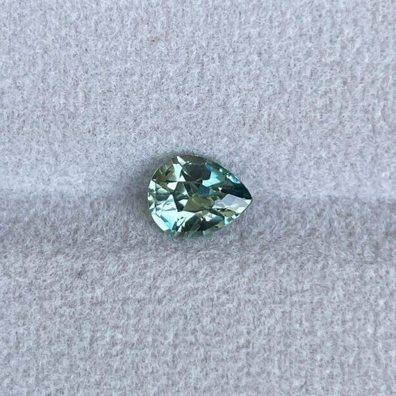 Loose Pear Cut Lab Grown Green Sapphire AAA Faceted Teal Sapphire for Jewelry Making