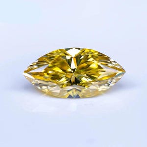 Marquise Cut Loose Yellow Moissanite – GRA Certified Moissanite D Color VVS1 Moissanite Gemstone for Jewelry