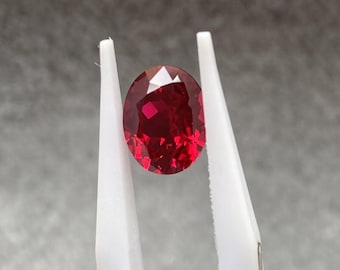Oval Cut Loose Lab Grown Red Ruby Lab Grown AAA Faceted Ruby Gemstone For Jewelry Making