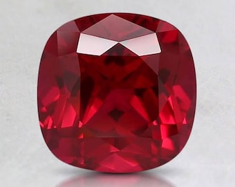 Cushion Cut Loose Ruby - Lab Grown Red Ruby Faceted for Jewellery Making
