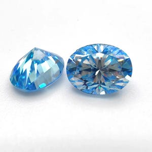 Oval Cut Blue Loose Moissanite Cut – GRA Certified D Color VVS1 Moissanite Gemstone for Jewelry