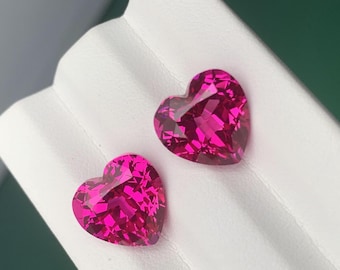 Heart Cut Pink Sapphire Loose Lab Grown Sapphire AAA Faceted For Jewellery Making