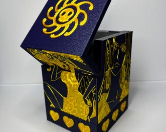 One Piece Deckbox | Boa Hancock Leader | OPTCG | 3D-Druck | Passend für dreifach gesleevete Decks | Magnetische Würfelablage | Inkl. Mini-Snap
