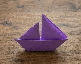 Sail Boat Origami | Traditional Hand-Folded Origami Model | Educational STEM Gift | Ready to Ship