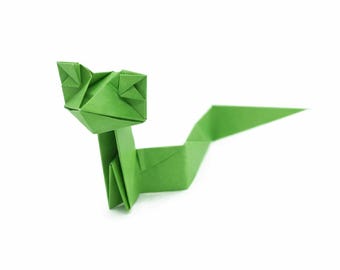 Snake Origami | Traditional Hand-Folded Origami Animal | Handmade Paper Art Decor | Eco-Friendly Gift | Ready to Ship