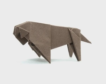 Bison – Origami | Traditional Hand-Folded Origami Animal | Handmade Paper Art Decor | Eco-Friendly Gift | Ready to Ship