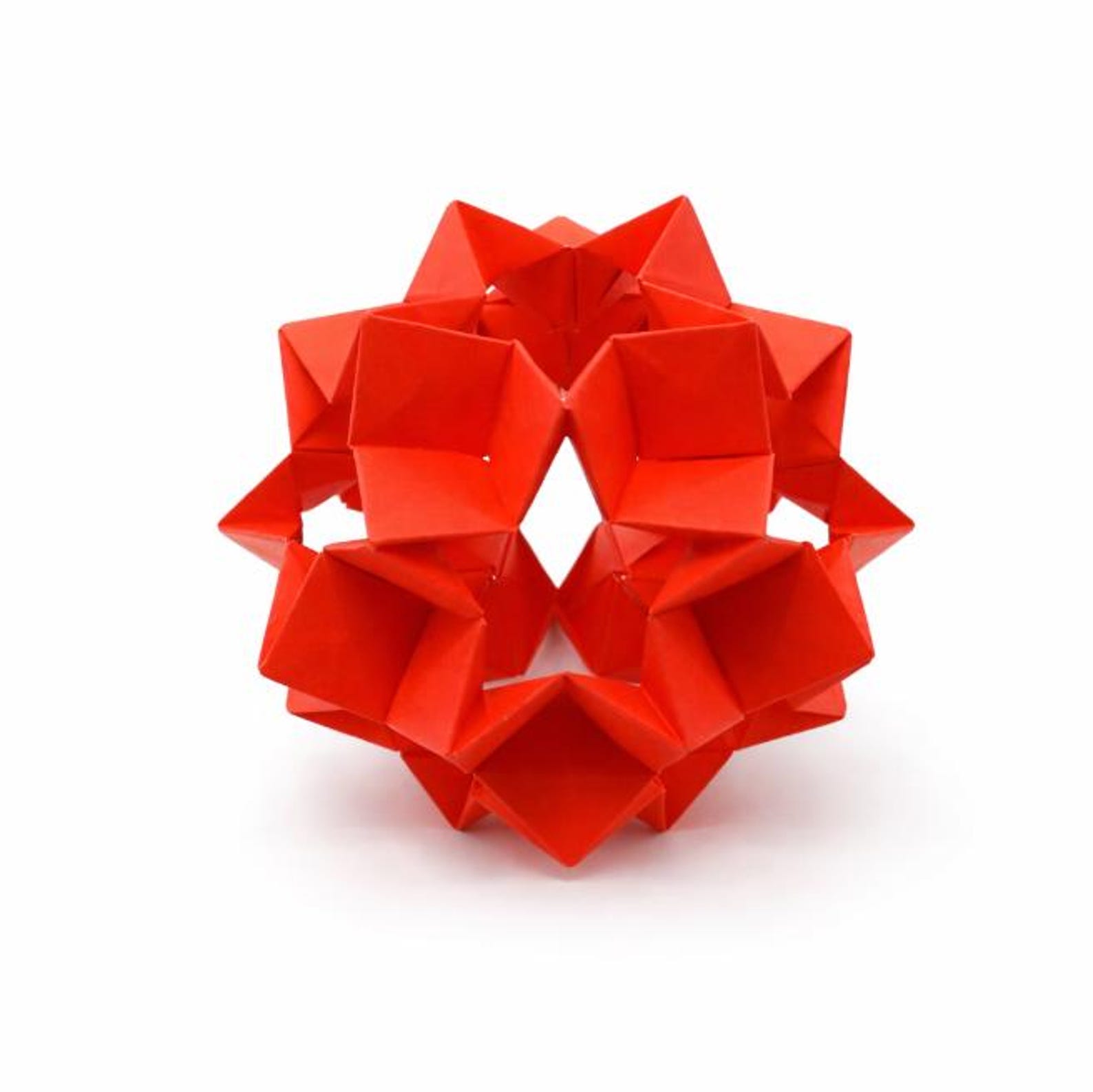 Modular Sonobe Ball Cube Ornament Origami | Traditional Modular Sonobe ...