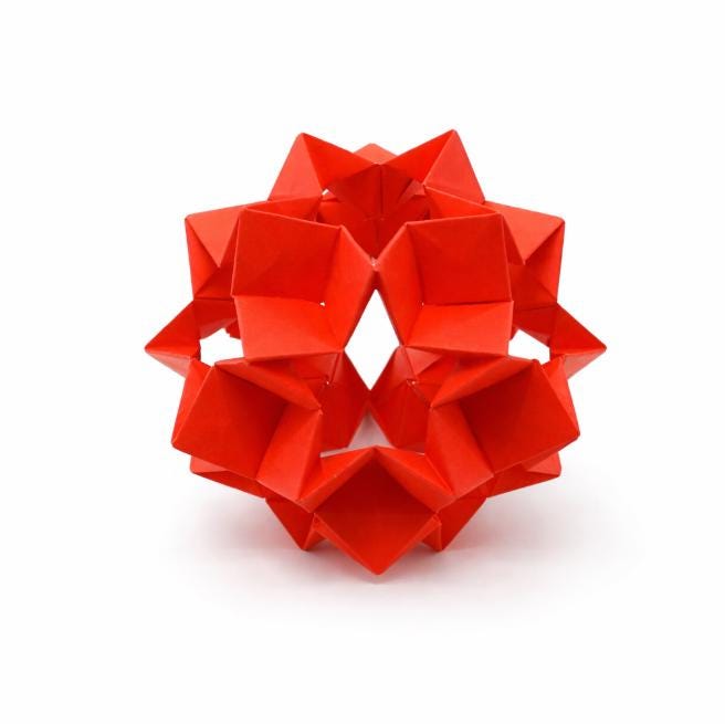 Modular Sonobe Ball Cube Ornament Origami | Traditional Modular Sonobe ...