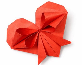 Heart with Bow Origami | Traditional Packaging, Box, Envelope | Handmade Paper Gift Packaging | Eco-Friendly | Ready to Ship