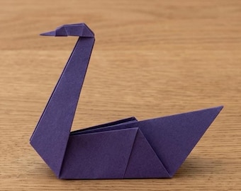 Simple Swan Origami | Traditional Hand-Folded Origami Animal | Handmade Paper Art Decor | Eco-Friendly Gift | Ready to Ship