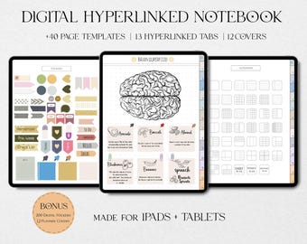 Digital Hyperlinked Notebook: Minimalist Student Planner for Goodnotes & Notability