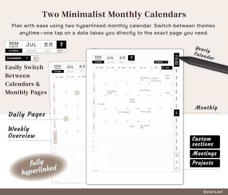Planner Templates Compatible With Remarkable Paper Pro & Remarkable 2 ...