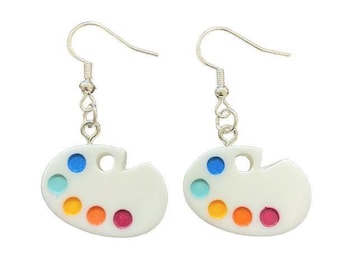 Art Paint Palette Drop Earrings
