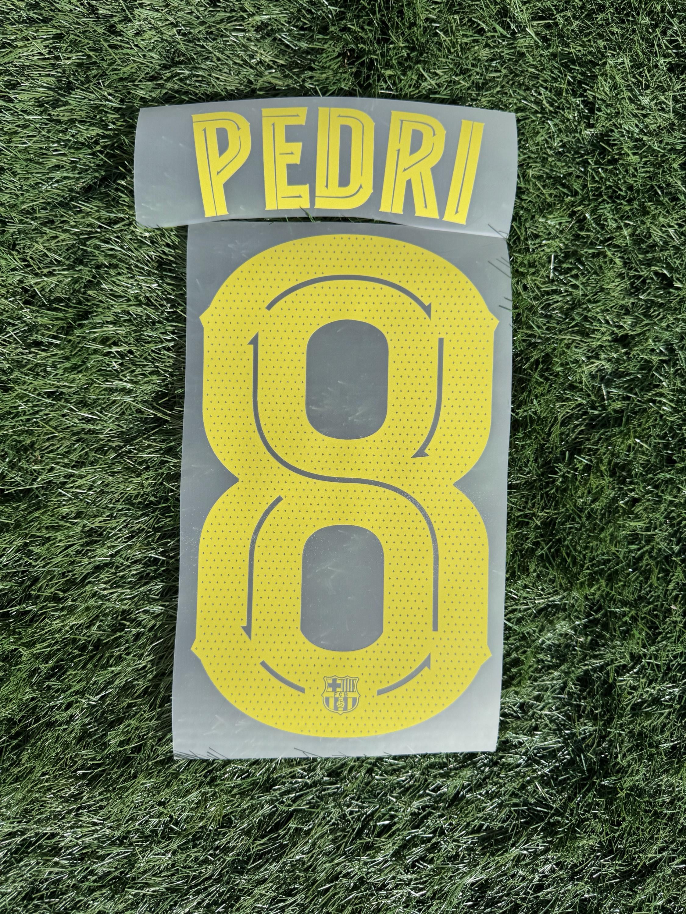 ペドリ #8 バルサ ジャージ ネーム/ナンバーセット - 公式 UCL 熱転写