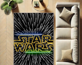 Star Wars Rug, Vintage Starship Carpet, Retro Sci-Fi Decor, Millennium Falcon Inspired Area Rug, Space Galaxy Movie, Star Wars Fan Gift