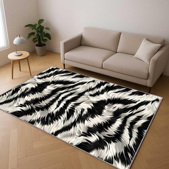 Zebra Faux Fur Rug